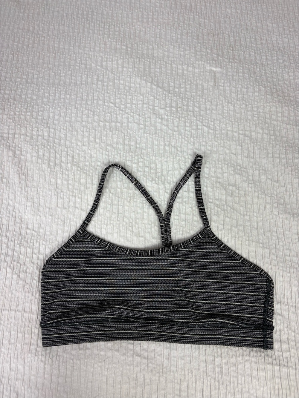 lululemon athletica Black & White Striped Sports Bra